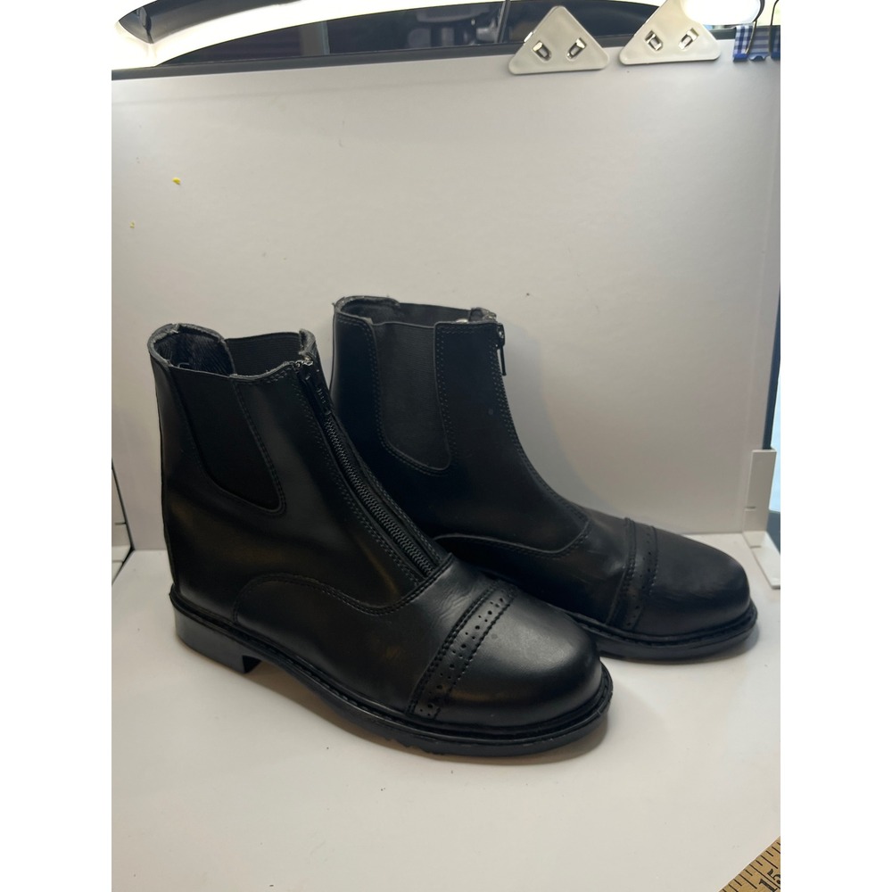 TuffRider 3040 Black Front Zip Paddock Equestrian Riding Boots Size 9.5‎